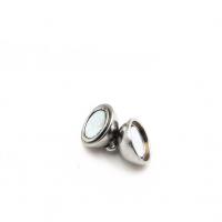 Round Stainless Steel Magnetic Clasp, silver color 