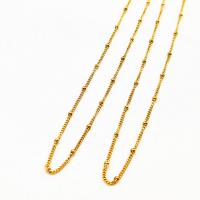 Stainless Steel Ball Chain, plated, golden 