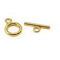Stainless Steel Toggle Clasp, plated, golden 