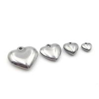 Stainless Steel Heart Pendants, polished, silver color 