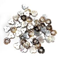 Black Shell Beads, Flower, mixed colors, 10mm 