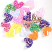 Fashion Resin Cabochons, Heart, epoxy gel, DIY, mixed colors, 20mm, Approx 