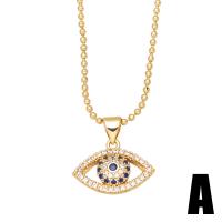 Cubic Zircon Micro Pave Brass Necklace, gold color plated & micro pave cubic zirconia, golden .13 Inch 