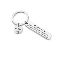 Stainless Steel Key Clasp, Geometrical Pattern, Unisex & with letter pattern 25mm, 15mm 