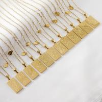 Stainless Steel Jewelry Necklace, with 1.97inch extender chain, 18K gold plated & for woman Approx 17.72 Inch 