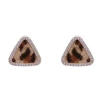 Cubic Zirconia Micro Pave Brass Earring, micro pave cubic zirconia & for woman, mixed colors, 16mm 