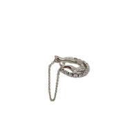 Earring Cuff and Wraps, Brass, with Zinc Alloy, micro pave cubic zirconia & for woman, silver color, 10-30mm 