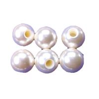 ABS Plastic Beads, ABS Plastic Pearl, Round, DIY, white 