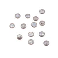 No Hole Cultured Freshwater Pearl Beads, Button Shape, DIY white 