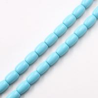 Synthetische Türkis Perlen, Trommel, DIY & verschiedene Größen vorhanden, blau, Länge:ca. 15 ZollInch, verkauft von Strang