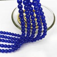 Katzenauge Perlen, rund, poliert, verschiedene Größen vorhanden, royalblau, Länge:ca. 15 , verkauft von Strang