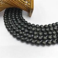 Katzenauge Perlen, rund, poliert, DIY & verschiedene Größen vorhanden, schwarz, Länge:ca. 15 ZollInch, verkauft von Strang