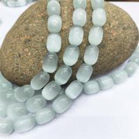 Katzenauge Perlen, Trommel, poliert, DIY & verschiedene Größen vorhanden, weiß, 12x16mm, Länge:ca. 15 ZollInch, verkauft von Strang