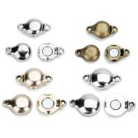 Brass Magnetic Clasp, with Magnet, Flat Round, plated Approx [
