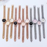 Women Wrist Watch, Zinc Alloy, with Glass, Japanese movement, Round, plated, for woman & waterproof & with rhinestone 