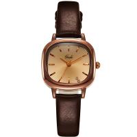 Women Wrist Watch, Synthetic Leather, with Glass & Stainless Steel & Zinc Alloy, Japanese movement, Square, plated, for woman & waterproof & with rhinestone 