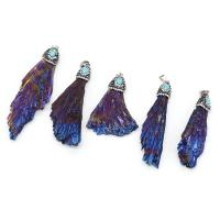 Joyas de piedras preciosas colgante, con Azul sintético turquesa & Arcilla analiar de diamantes de imitación AB, unisexo, Púrpura, 40x50-50x75mm, Vendido por UD