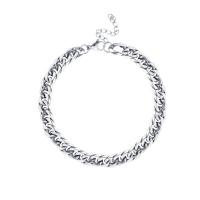Titanium Steel Chain Necklace, with 1.97 extender chain, silver color plated, fashion jewelry silver color .54 Inch 