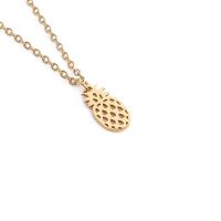 Stainless Steel Jewelry Necklace, with 1.97 extender chain, Pineapple, plated, fashion jewelry .72 Inch 