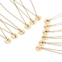 Stainless Steel Jewelry Necklace, with 1.97 extender chain, gold color plated & enamel, golden .72 Inch 