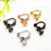 Stainless Steel Clip On Earring Finding, plated, for woman, silver color, 13mm 