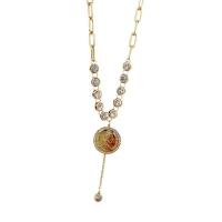 Messing Zirkonia Halskette, plattiert, Micro pave Zirkonia & für Frau, keine, Länge:ca. 45 cm, verkauft von PC