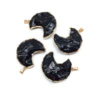 Black Obsidian Pendants, with Zinc Alloy, mixed colors 