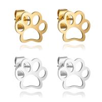 Stainless Steel Stud Earring, Bear Paw, for woman 