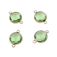Crystal Connector, Zinc Alloy, with Crystal, polished, DIY & faceted, green 