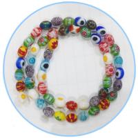 Millefiori Scheibe Lampwork Perlen, Millefiori Lampwork, poliert, DIY, gemischte Farben, Länge:38 cm, verkauft von Strang