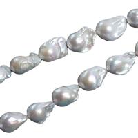 Perles nacres baroques de culture d'eau douce , perle d'eau douce cultivée, blanc, 13-15mm Environ 15.75 pouce, Vendu par brin