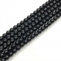 Synthetic Black Agate Beads, Round, polished, DIY black Approx 15 Inch 
