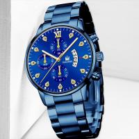 Men Wrist Watch, Zinc Alloy, with Glass & Stainless Steel, Chinese movement, Round, plated, for man & with rhinestone 