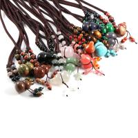 Gemstone Necklaces, Natural Stone, Calabash & Unisex Approx 23.62 Inch 