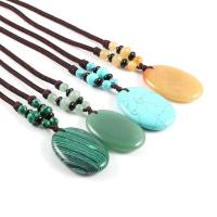 Gemstone Necklaces, Natural Stone, Oval & Unisex Approx 27.56 Inch 