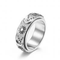 Titanium Steel Finger Ring, plated, fashion jewelry 8mm 
