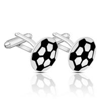 Brass Cufflinks, silver color plated, stoving varnish, silver color 