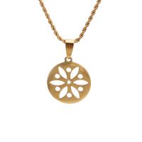 Stainless Steel Jewelry Necklace, Round, gold color plated, fashion jewelry, golden .62 Inch 