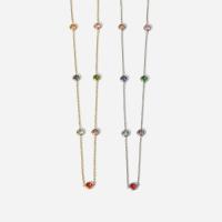 Zirkonia Edelstahl Halskette, mit Verlängerungskettchen von 2.16inch, plattiert, Micro pave Zirkonia & für Frau, keine, Länge:ca. 18.1 ZollInch, verkauft von PC