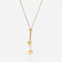 Stainless Steel Jewelry Necklace, with 2.36inch extender chain, Heart, 14K gold plated, fashion jewelry & for woman, 9.4mm Approx 14 Inch 