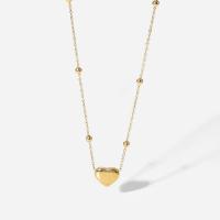 Stainless Steel Jewelry Necklace, with 2.36inch extender chain, Heart, 14K gold plated, oval chain & for woman, 9.72mm Approx 16.5 Inch 
