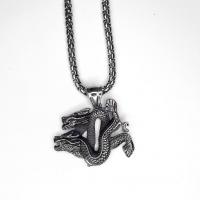 Titanium Steel Jewelry Necklace, Dragon, plated, Unisex Approx 23.6 Inch 