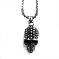 Titanium Steel Jewelry Necklace, Skull, plated, Unisex Approx 23.6 Inch 