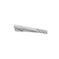 Tie Clip, Iron, silver color plated, with rhinestone 