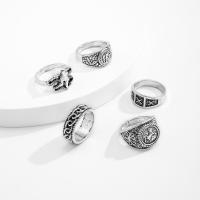 Zinc Set anillo de aleación, aleación de zinc, chapado, 5 piezas & para hombre, 19mm, Vendido por Set