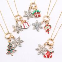 Zinc Alloy Children Necklace, gold color plated & enamel & with rhinestone, 18*22mm,20mm Approx 23.62 Inch 