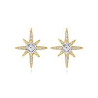 Cubic Zirconia Micro Pave Brass Earring, Hexagram, plated, micro pave cubic zirconia & for woman 
