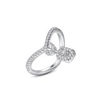 Cubic Zirconia Micro Pave Brass Finger Ring, Crown, platinum color plated & micro pave cubic zirconia & for woman 