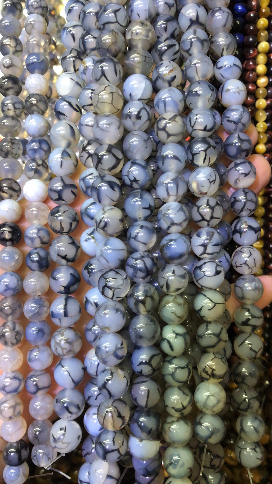 Perles agate veines de dragon naturelles, Rond, normes différentes pour le choix, Niveau AAAAAA, Trou:Environ 1mm, Longueur:Environ 15.5 pouce, Vendu par brin