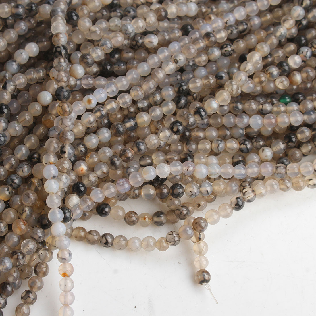 Natürliche Drachen Venen Achat Perlen, Drachenvenen Achat, rund, verschiedene Größen vorhanden, Grade AAAAAA, Bohrung:ca. 1mm, Länge:ca. 15.5 ZollInch, verkauft von Strang